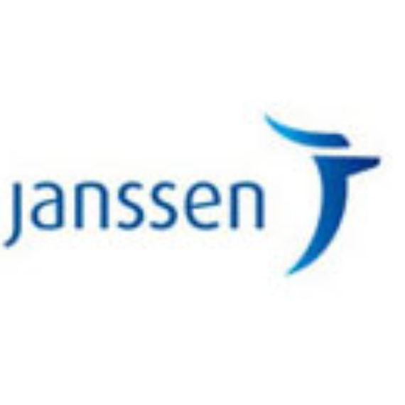 Janssen logo with blue stylized figure and text.