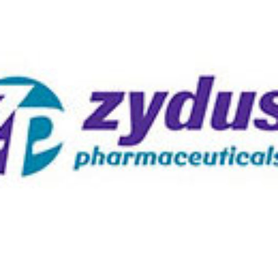 Logo of Zydus Pharmaceuticals with blue and purple text.